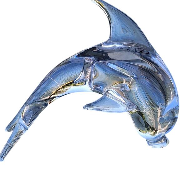 VTG V NASON & CO DOLPHIN MURANO ART GLASS 6" STICKER BEACH COASTAL NAUTICAL - Picture 1 of 5